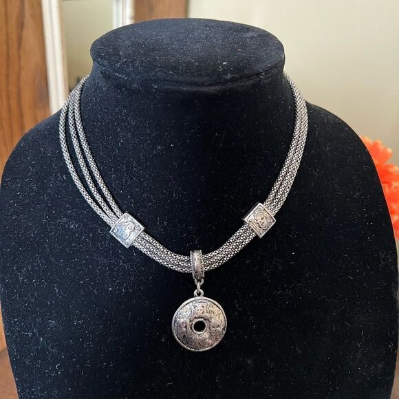 VINTAGE NAPIER MULTISTRAND SILVER NECKLACE - Picture 1 of 5